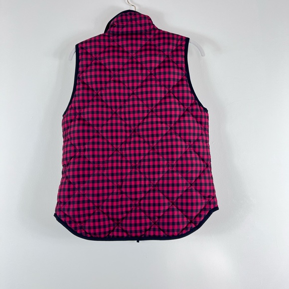 J Crew Red Black Plaid Gingham Small Puffer Vest - Picture 4 of 4